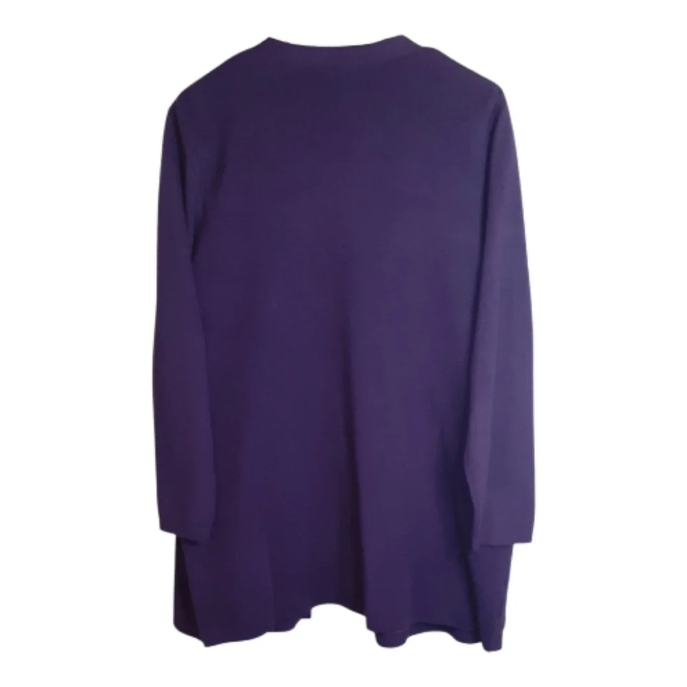 Calvin Klein Women's Faux Suede And Knit Purple Cardigan And Tank Top Set - Picture 2 of 9